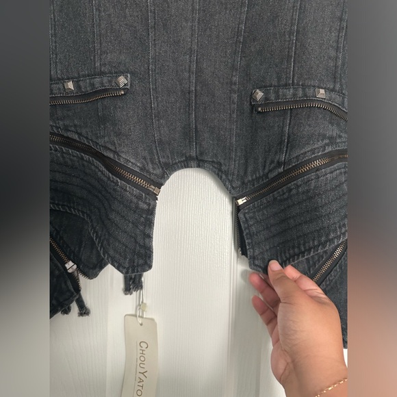 ChouYatou black denim studded jacket - Picture 7 of 7